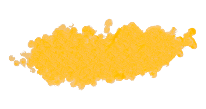 Yellow splash stains on transparent background