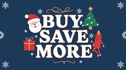 Christmas Sale Banner with Santa Claus, Gift, and Christmas Tree