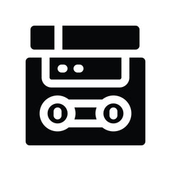 cassette icon. vector glyph icon for your website, mobile, presentation, and logo design.