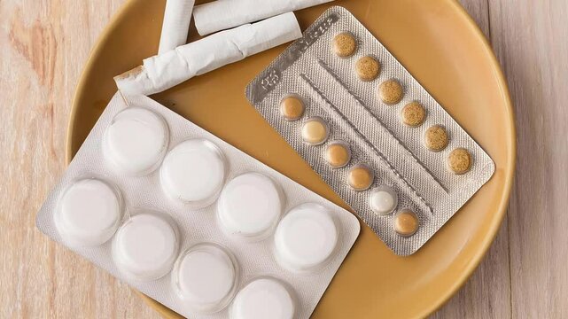 Quitting smoking with medical pills and patches, choosing health over addiction