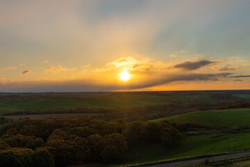 sunrise over the field