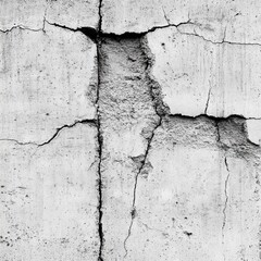 Obraz premium A close-up view of a rough concrete wall revealing cracks and texture under natural light