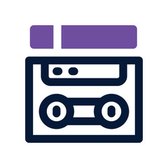 cassette icon. vector dual tone icon for your website, mobile, presentation, and logo design.