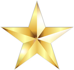 Fototapeta premium Golden star 3D. Vector illustration