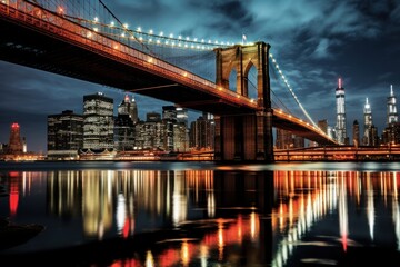 Bridge city metropolis landmark.