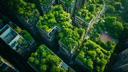 Futurictic ecological green architecture archviz 