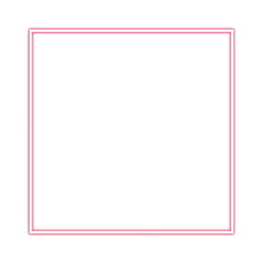 Pink Neon Square Frame - Minimal Vector Design