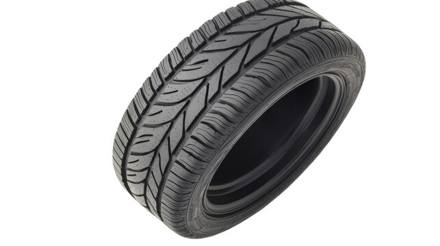 A close-up image of a textured tire showcasing its tread pattern, designed for optimal grip and performance on various surfaces.