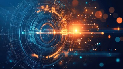 Fototapeta premium Abstract technology circle background. Futuristic hi-tech concept. Vector illustration