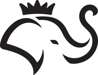 Elephant Head Icon Vector Illustration - Majestic and Detailed Silhouette Design for elephant Logo, Background, and Texture (EPS 10