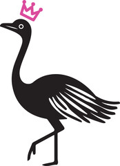 Ostrich Icon Vector Illustration - Elegant  ostrich Silhouette Design for Logo, Background, and Texture (EPS 10)