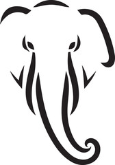 Elephant Head Icon Vector Illustration - Majestic and Detailed Silhouette Design for Logo, Background, and Texture (EPS 10)