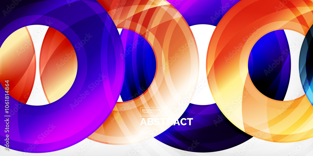Aufkleber Bright colorful circles with light effects. Abstract background