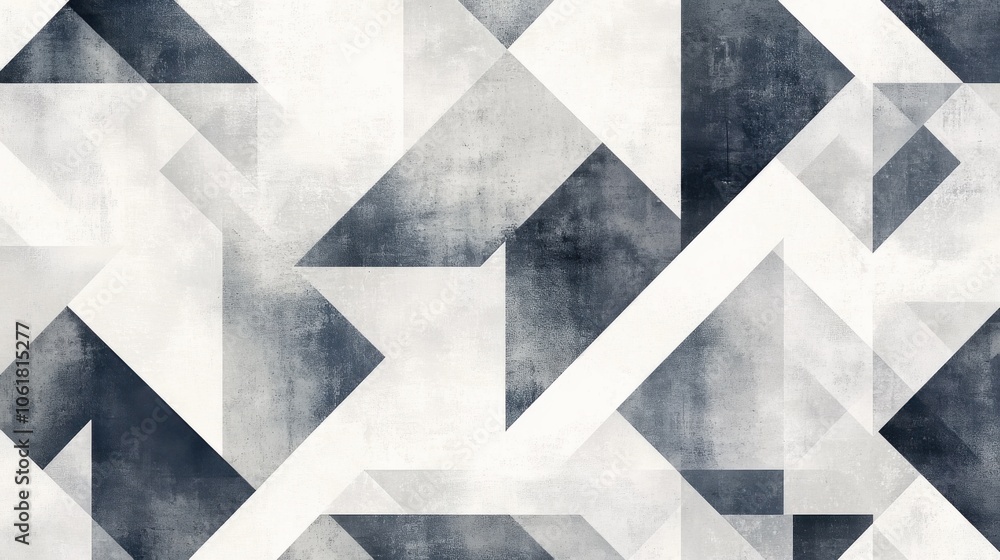 Aufkleber Abstract design featuring a white and grey geometric pattern with sharp angles and smooth transitions in a modern style