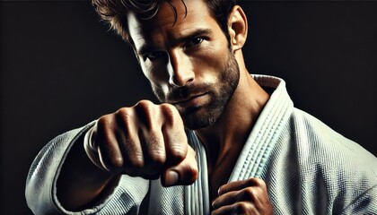 martial artist throwing a powerful punch toward the camera