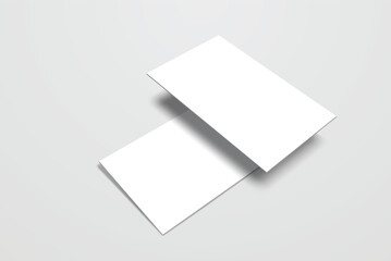 Blank realistic business card, gift card or credit card with shadow. Mockup design for presentation branding, corporate identity, ads, personal, stationery, document, graphic presenting. Vector
