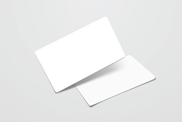 Rounded corners business card, gift card or credit card with shadow. Mockup design for presentation branding, corporate identity, ads, personal, stationery, document, graphic presenting. Vector
