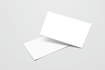 Blank realistic business card, gift card or credit card with shadow. Mockup design for presentation branding, corporate identity, ads, personal, stationery, document, graphic presenting. Vector
