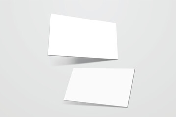 Blank realistic business card, gift card or credit card with shadow. Mockup design for presentation branding, corporate identity, ads, personal, stationery, document, graphic presenting. Vector
