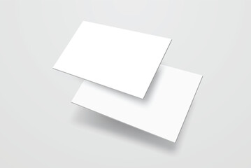 Blank realistic business card, gift card or credit card with shadow. Mockup design for presentation branding, corporate identity, ads, personal, stationery, document, graphic presenting. Vector
