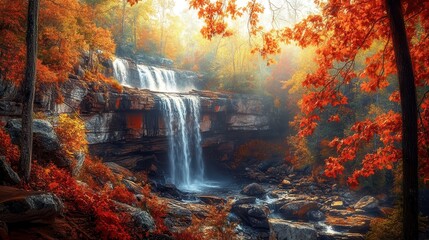 Discover the breathtaking waterfalls at Petit Jean State Park during the vibrant autumn season showcasing brilliant foliage and serene waters