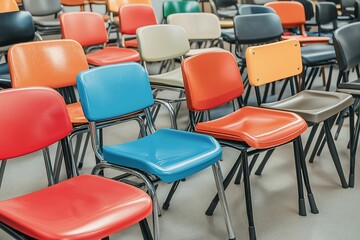 Colorful Chairs in a Modern Setting