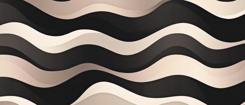 A black and white striped pattern with a wave-like design