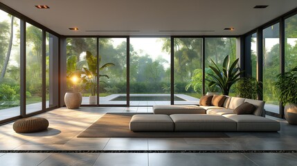 living room interior, modern and decorative furniture