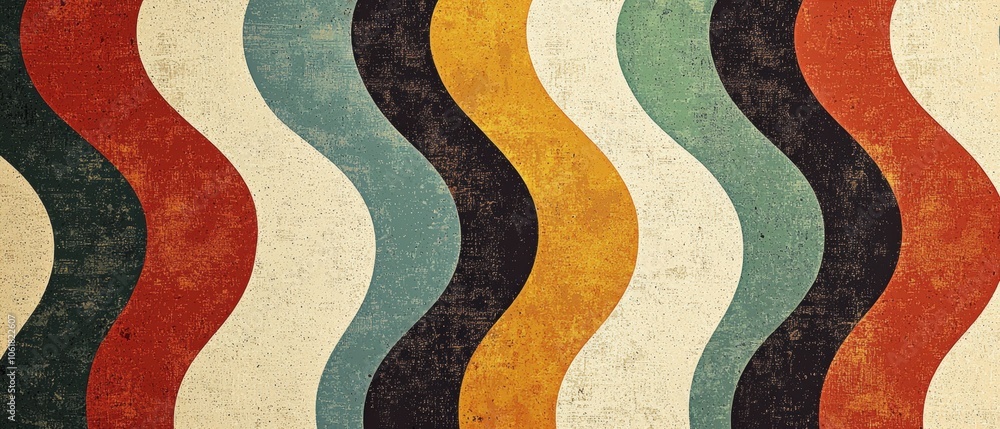 Poster a colorful, abstract design with a wave pattern