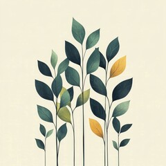 artwork captures arrangement spinach leaves stylish minimalist design highlighting their vibrant green colors neutral backdrop perfect nature lovers.