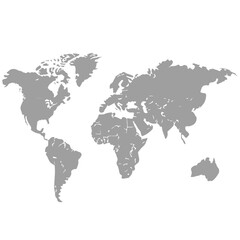 World map outline in gray color.