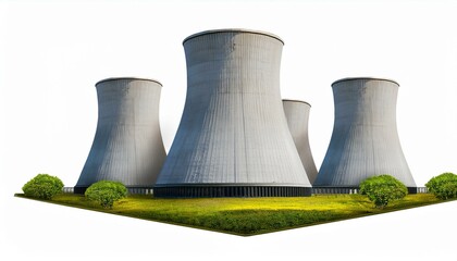 3d Nuclear power plant isolate on transparency background PNG