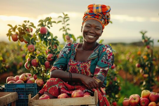Black South African woman farmers countryside clothing outdoors.