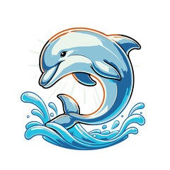 Obraz premium peaceful dolphin leaping out of the water