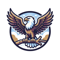 Obraz premium proud eagle with wings spread wide