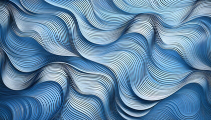 abstract blue background.A pattern featuring wavy gray lines on a sky-blue background, creating a gentle, flowing visual rhythm.
