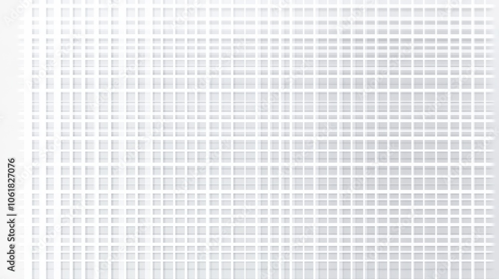Poster Seamless light grey grid pattern on a white background creating a neutral and modern aesthetic suitable for various design projects
