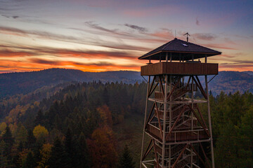 G&oacute;ra Malnik, Dolina Popradu, Beskid Sądecki, Małopolska, jesień