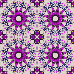 Retro Tile patterns (evil eye pattern) Modern Ceramics - Wallpaper - Digital printing - textile products.( Textured paper effect applied)
