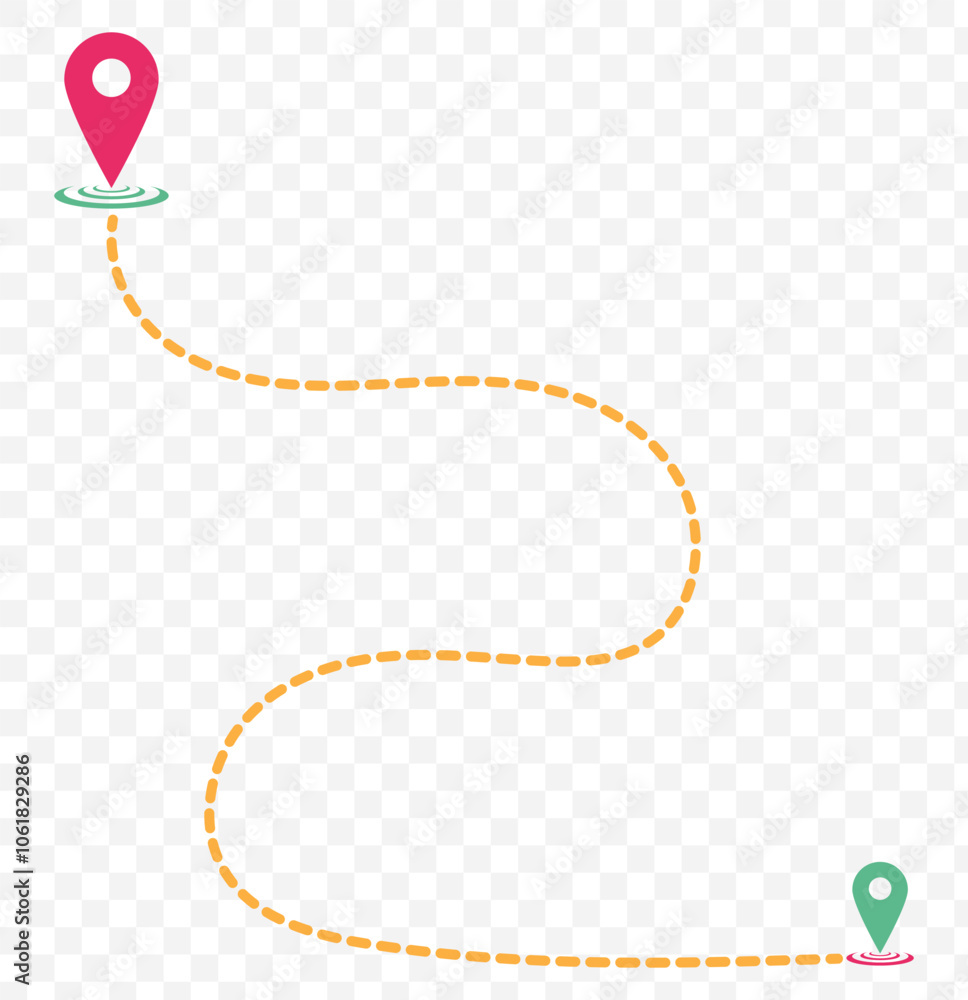Poster flat icon set of location and map pins. eps 10.