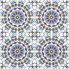 Retro Tile patterns (evil eye pattern) Modern Ceramics - Wallpaper - Digital printing - textile products.( Textured paper effect applied)