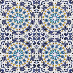 Retro Tile patterns (evil eye pattern) Modern Ceramics - Wallpaper - Digital printing - textile products.( Textured paper effect applied)