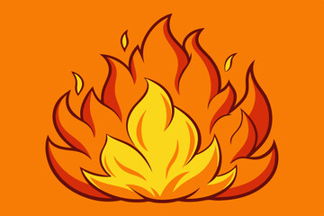 fire flame flat style icon vector illustration.