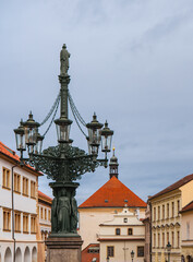 Fototapeta premium Street gas lighting, candelabrum in Prague, Czech republic