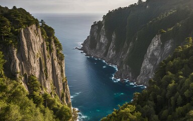 beautiful sea views flanked by two high cliffs