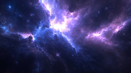 Obraz premium Abstract galaxy pattern with deep blues and purples, adding a mysterious, cosmic vibe