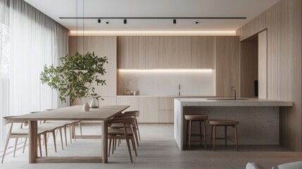 Fototapeta premium Minimalist interior decoration with clean lines and subtle tones