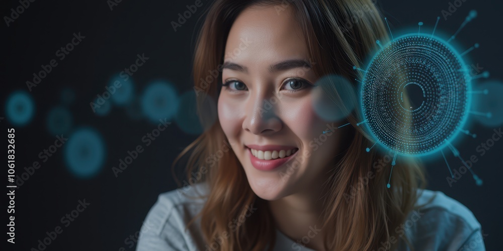 Poster digital companion with ai elements in portrait style