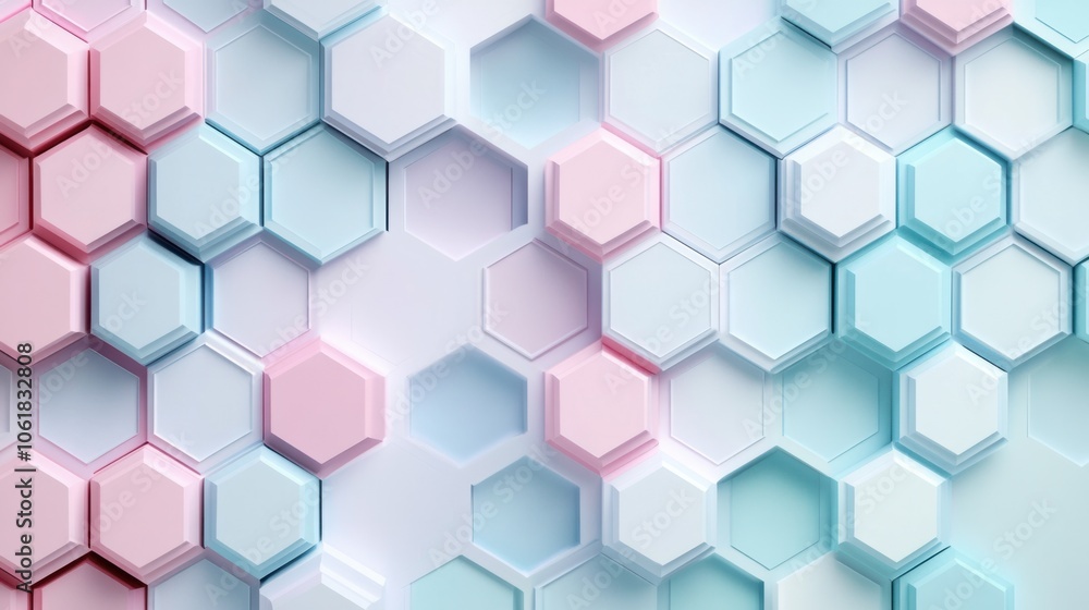 Aufkleber abstract hexagonal pattern in pastel colors, adding a fresh and trendy geometric background