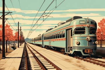 Obraz premium Train transportation train station terminal.